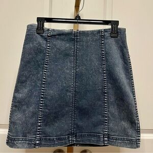Free People Modern Femme Stretch Westminster Blue Mini Skirt Sz 12